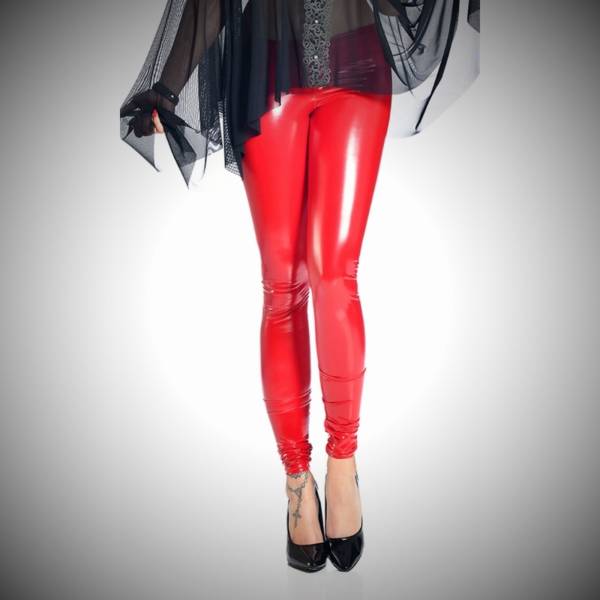 LEGGING VINYLE STRETCH ROUGE